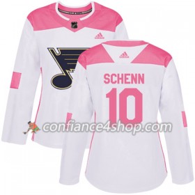 Adidas Maillot de Hockey St. Louis Blues Brayden Schenn 10 2017-2018 Blanc Rose Fashion Authentic - Femme